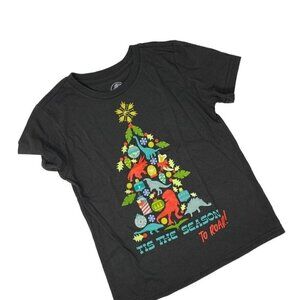 Target Kids' Jurassic Park Rex Holiday Short Sleeve Graphic T-Shirt Black XS 4-5